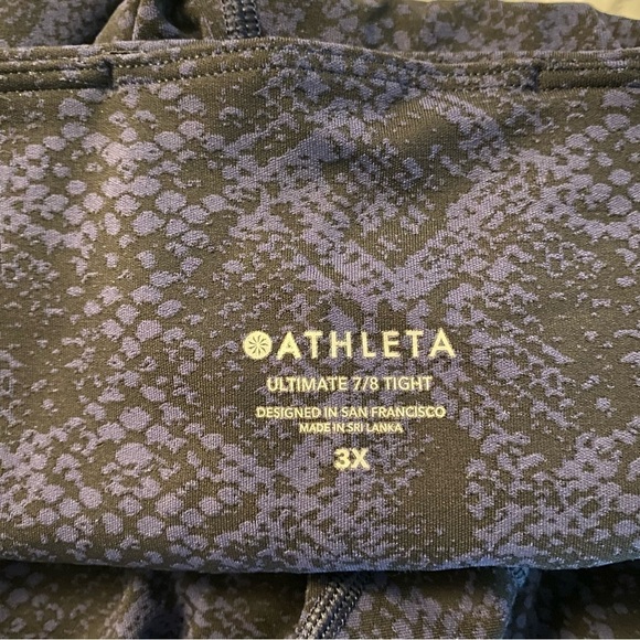 Athleta Ultimate 7/8 Tight Blue Snake Print size 3X‎ - Picture 5 of 10